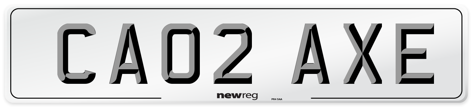 CA02 AXE Number Plate from New Reg